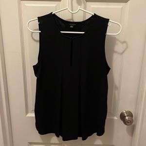 Ann Taylor size XS black sleeveless shirt with button closure detailing